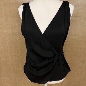Ralph Lauren Black Sleeveless Wrap Top Size 4